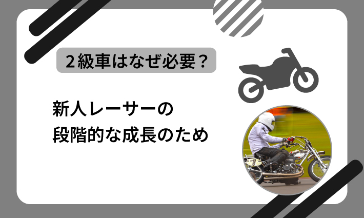 新人レーサーの段階的な成長のため