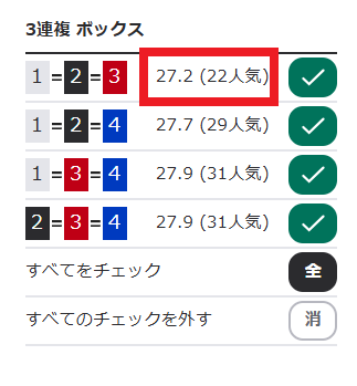 リアルタイムのオッズが確認できる