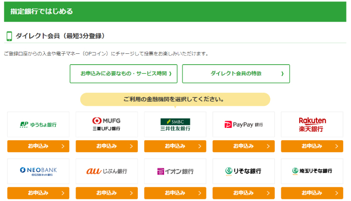 銀行口座の情報だけで登録できる