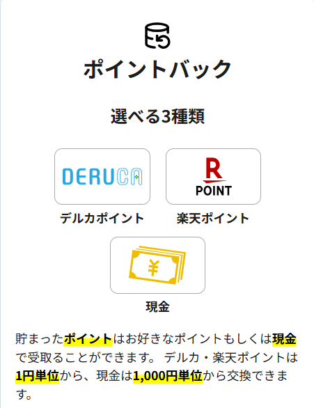 ポイントで交換できるもの