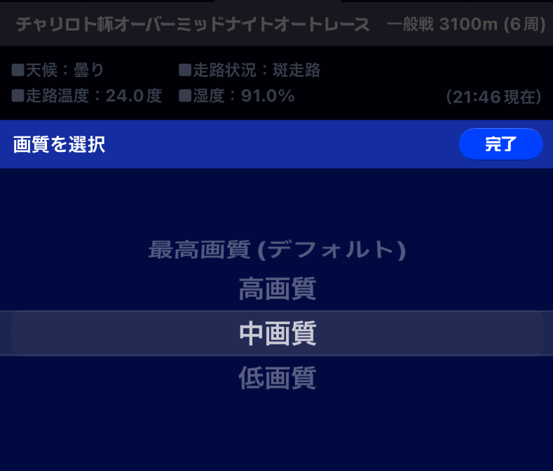 通信制限が気になる場合は低画質に調整できる